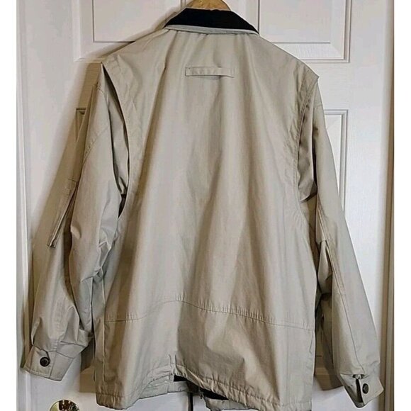 Vintage London Fog Mens Jacket Size Medium Zip Up Long Sleeve Khaki Brown Beige - Picture 2 of 13